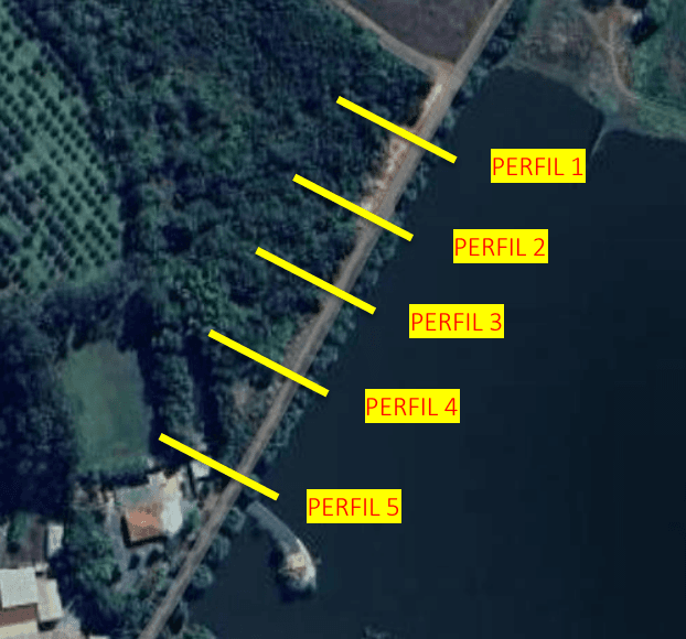 Vista do reservatório durante inspeção.