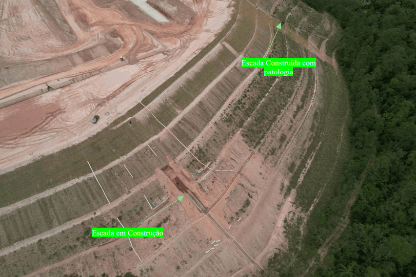 Vista aérea parcial do local inspecionado.