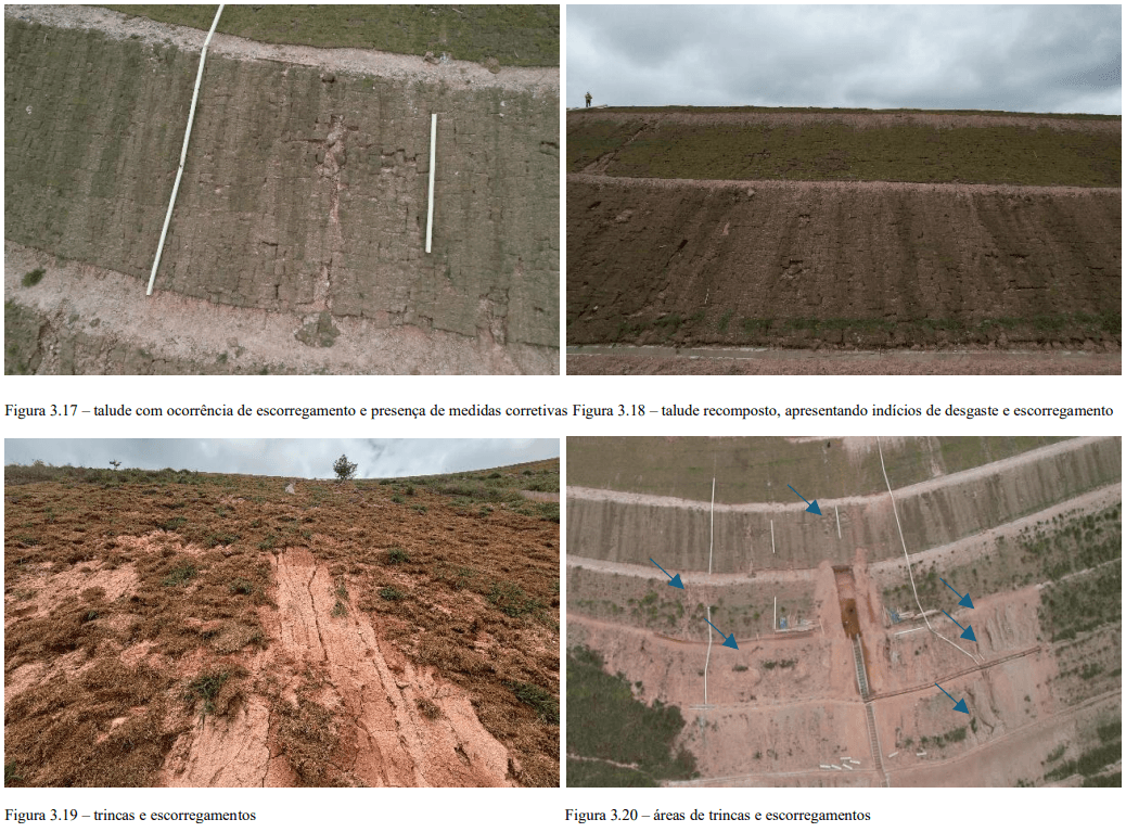 Drenagem pluvial em torno de área de obra (valas/canais).